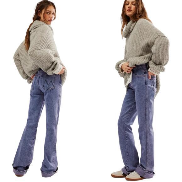 MOTHER The Desperado Heel High Rise Slouchy Jeans Acid‎ Wash Size 26 - Picture 2 of 11